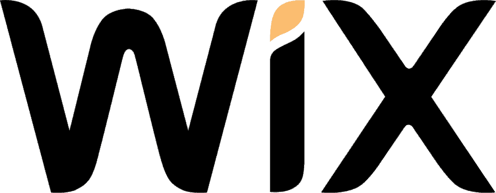 The image shows the Wix logo, a popular name among website builders. The word "Wix" is written in bold, black letters, with the dot of the "i" in a yellow-gold color shaped like a leaf. - Clio Websites | Top Canadian Web Design Company