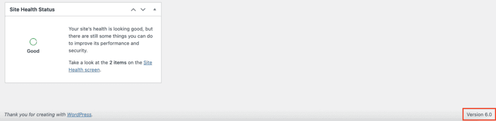 how-to-find-out-your-wordpress-version-wordpress-backend-screenshot-clio-websites