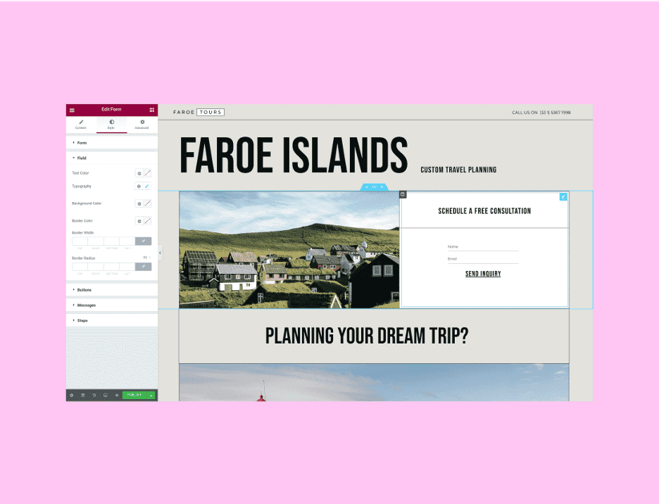 marketing features and elementor designer