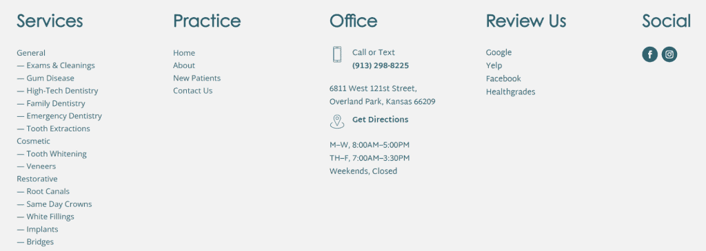 Explore our business webpage for a clear view of our best services, practice insights, and office contact details, complete with address and hours. Don’t forget to review us and stay connected through our social media links on Facebook and Instagram—the perfect design for dental websites!. - Clio Websites | Top Canadian Web Design Company