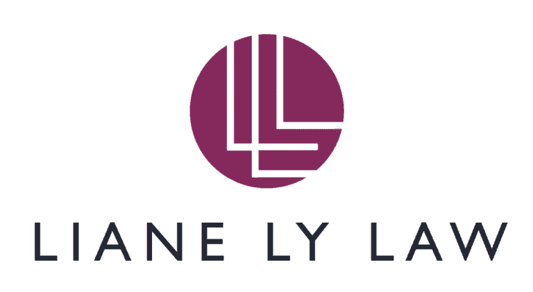 Logo of Liane Ly Law, prominent on their law firm website. It features a stylized, abstract design resembling the letters "LL" within a circular motif in purple, above the text "LIANE LY LAW" in black. - Clio Websites | Top Canadian Web Design Company