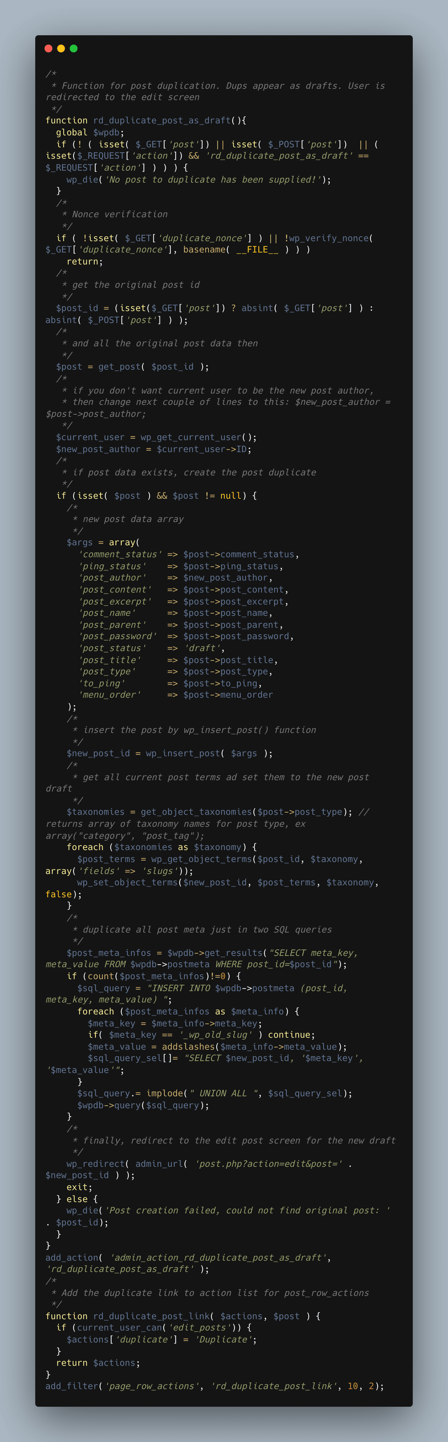 wordpress-duplicate-page-source-code